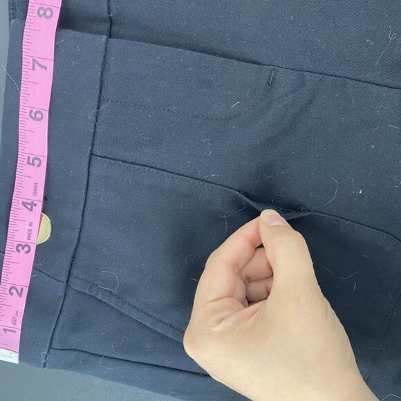 Loft Women's Marisa Skinny Leg Pants Size 0 Black Sailor Buttons Cotton Blend - Picture 8 of 11